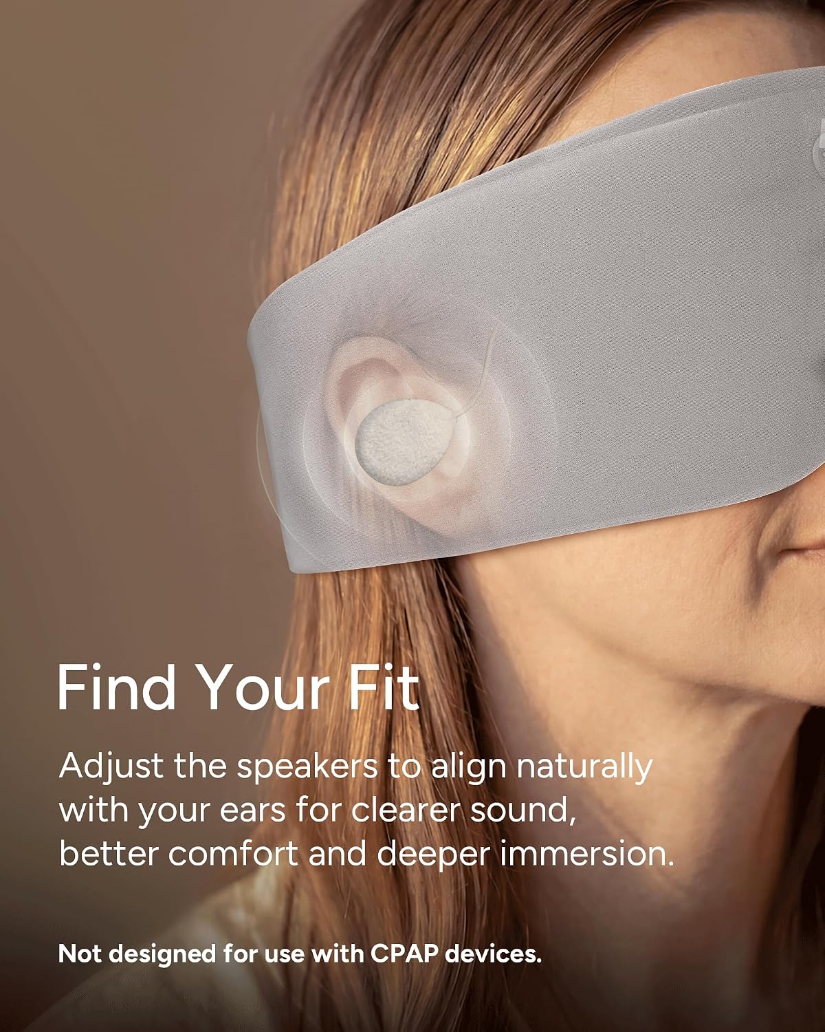 Sleenova SoundMask - Comfortable Audio Sleep Mask Built for Side Sleepers