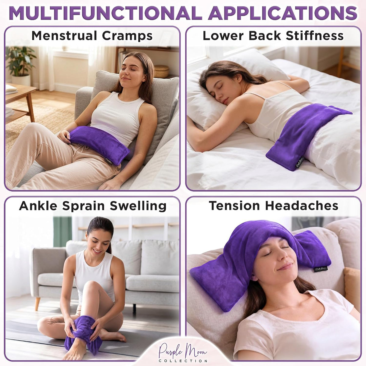 Microwavable Heating Pad for Pain Relief, Reusable Hot/Cold Therapy Bag