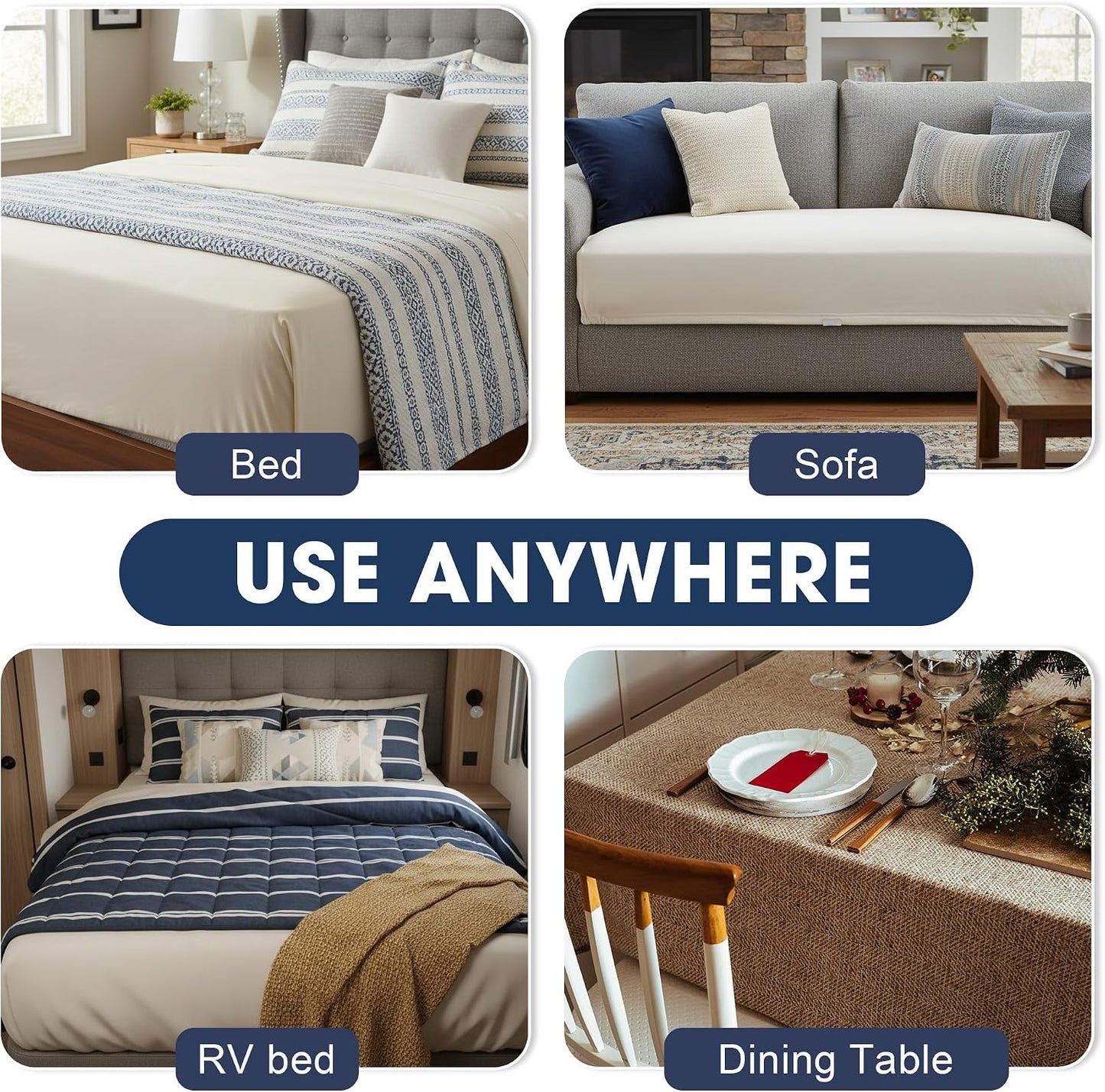 SYIPO 2 PCS Bed Sheet Straps, Adjustable Extended Bed Sheet Fasteners Fitted Sheet Clips, Nonslip Extra Strong Elastic Fasteners with Iron Clips Sheet Holder Straps | Easy Install on Bed Sheets, White