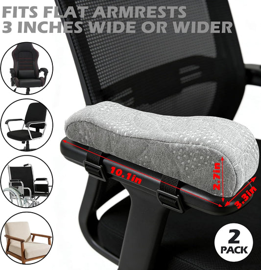 Soft Office Chair Armrest Pads, Comfort Elbow Pillows | Gray Arm Rest Pads, Set of 2