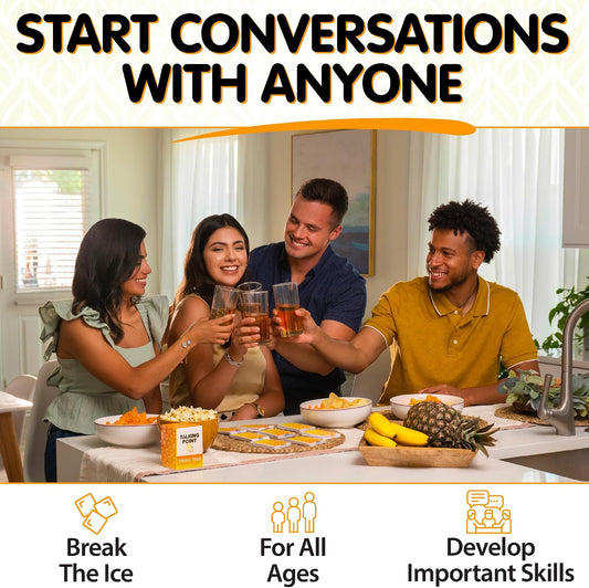 200 Fun Icebreaker Conversation Starter Cards for Adults - Easy Small Talk | Ice breaker card game, get-to-know-you & table talk games; question cards for work; 8 topic categories by Talking Point Cards
