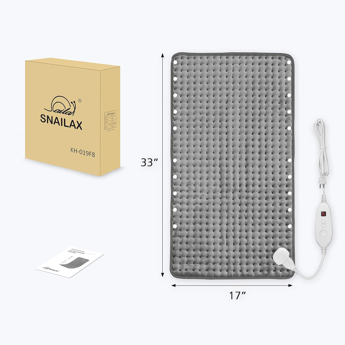 Snailax Heating Pad for Back, Foot Warmer, Large Washable Heating Pad