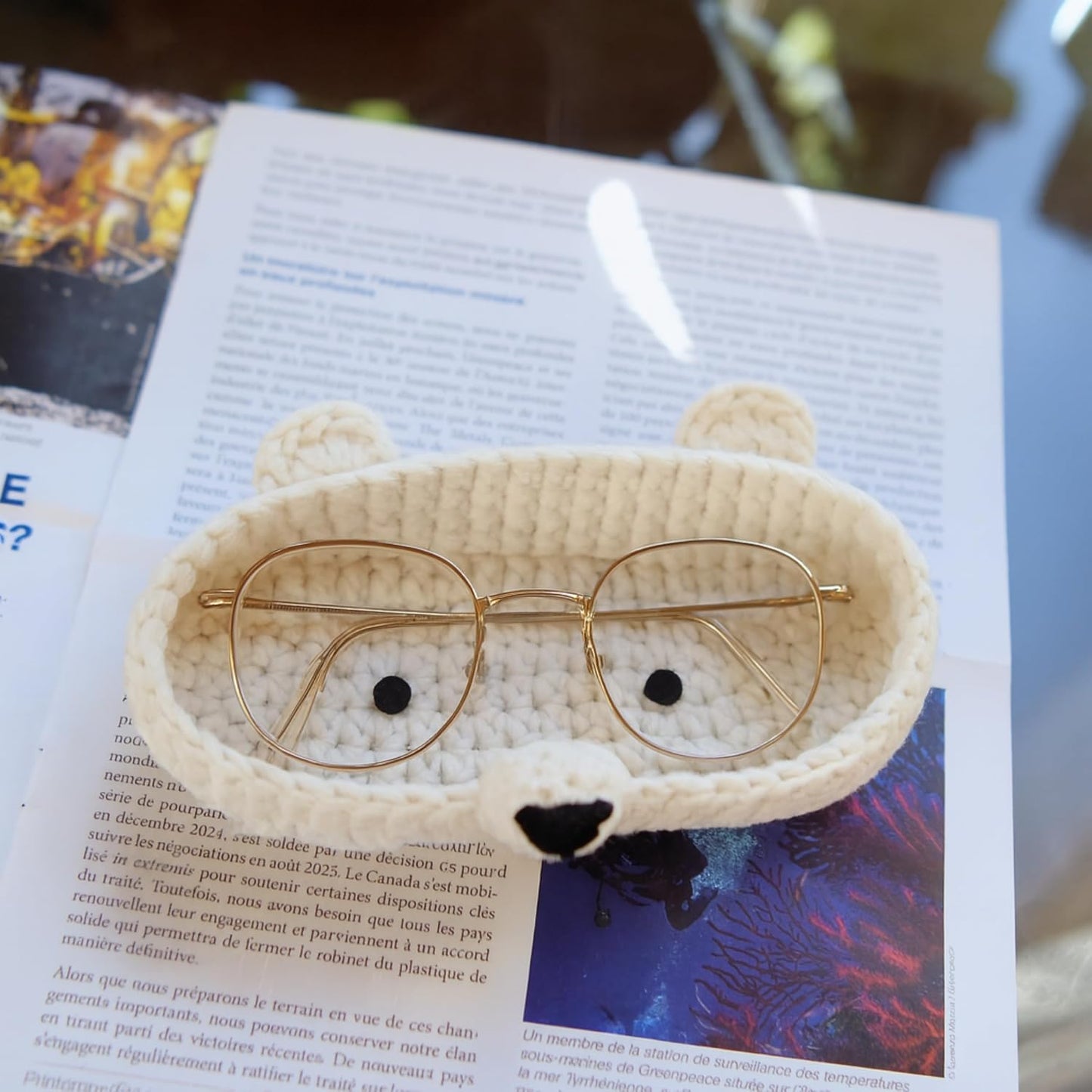 HandMade Premium Bear Crochet Glasses Holder