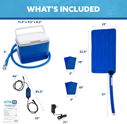 Polar Active Ice 3.0 | 9 QT Cold Therapy Ice Machine | Programmable Timer | Full Circumference Knee Pad | Cryotherapy Pain Relief System | Ace Bandage Style Compression