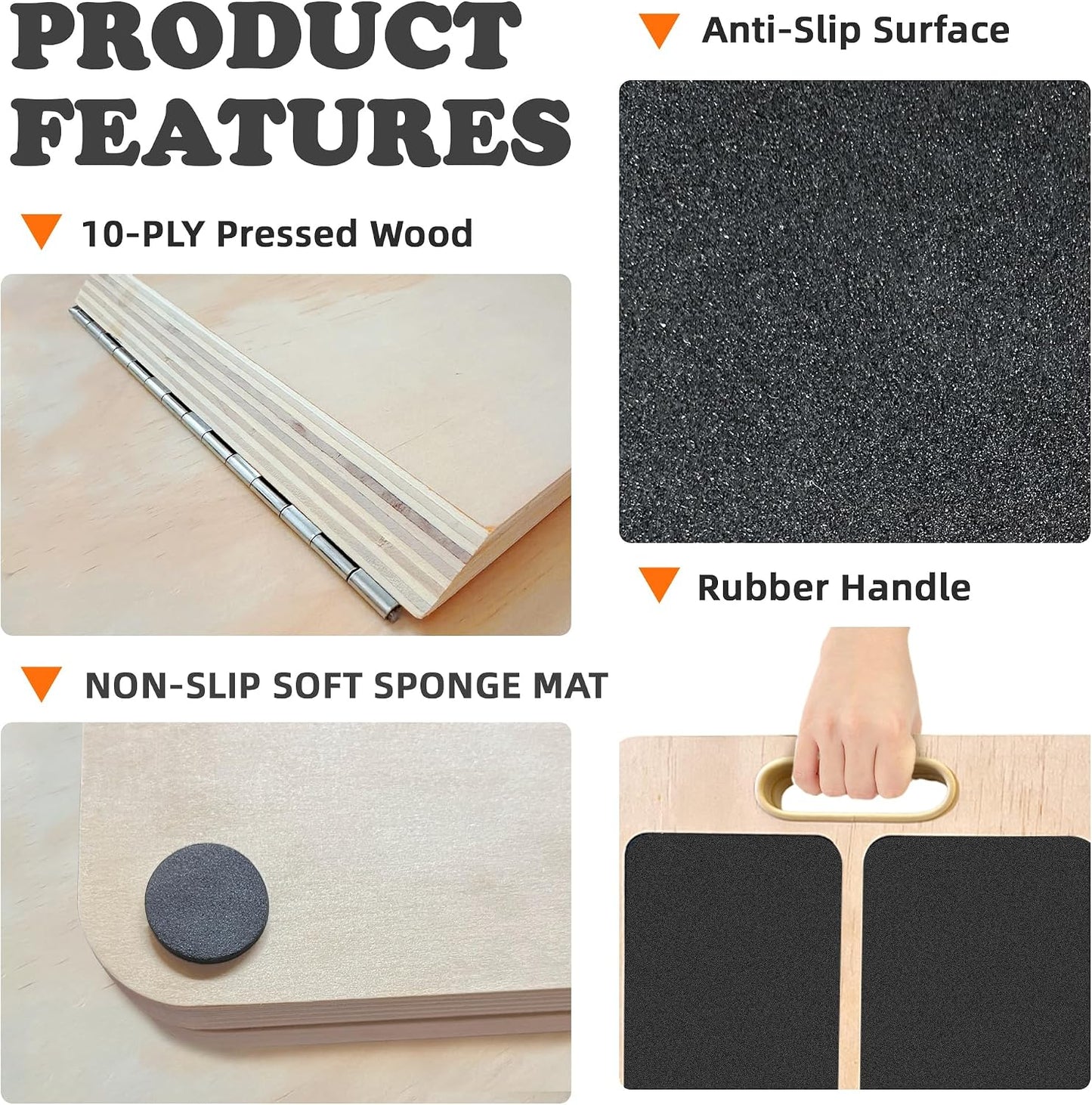 Slant Board for Calf Stretching, Adjustable Portable Wooden Calf Stretcher Incline Board, 380 lbs Weight Capacity Calf Stretch Wedge for Leg, Knees, Heel, Ankle & Stretching