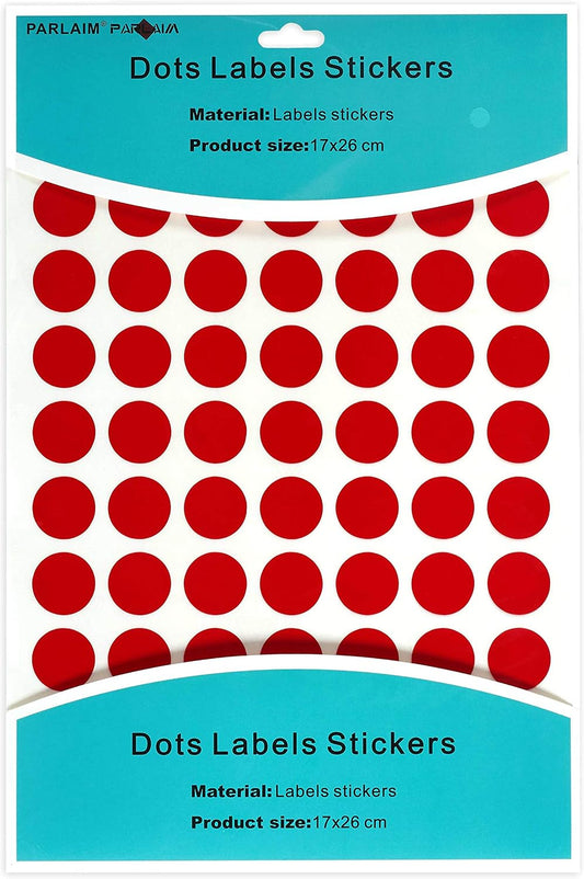 10 Colors Colored Dot Stickers, 0.75 inch Round Circle Labels for Office | 15 Sheets Per Bag,Copper Plate Paper, Writable with Markers, Permanent Adhesive, Bright Color, For School Garage Sale
