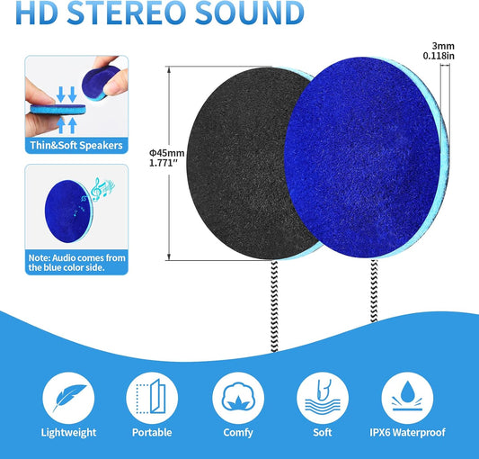 Sleep Ultra Thin Pillow Speakers with Mic, Control Button 3.5mm Interface