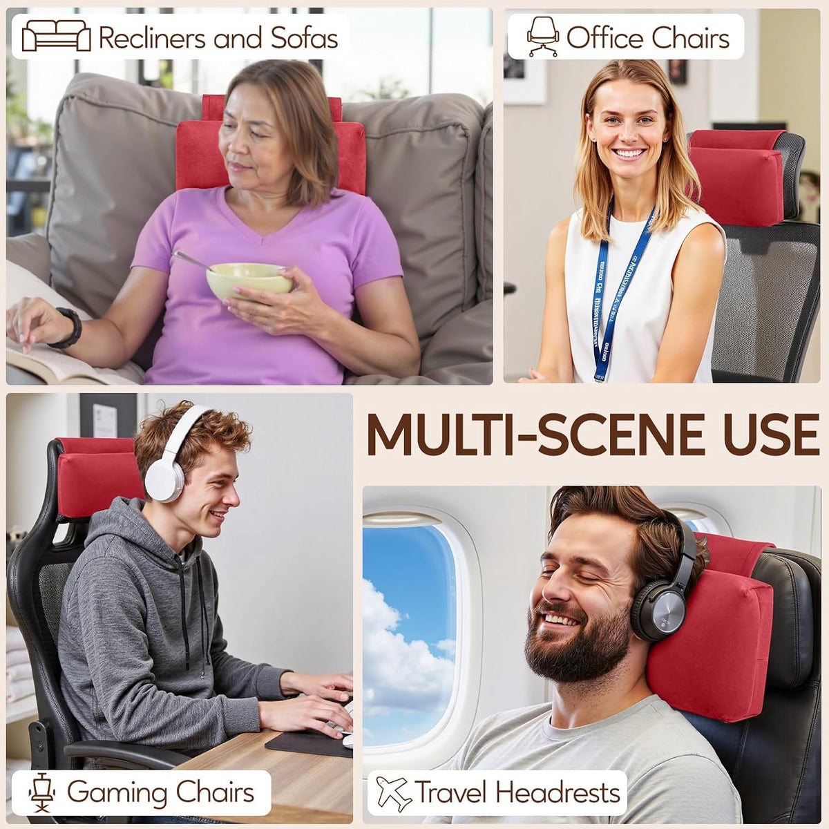 Neck Pillow for Recliner Chair, Adjustable Recliner Pillow for Headrest