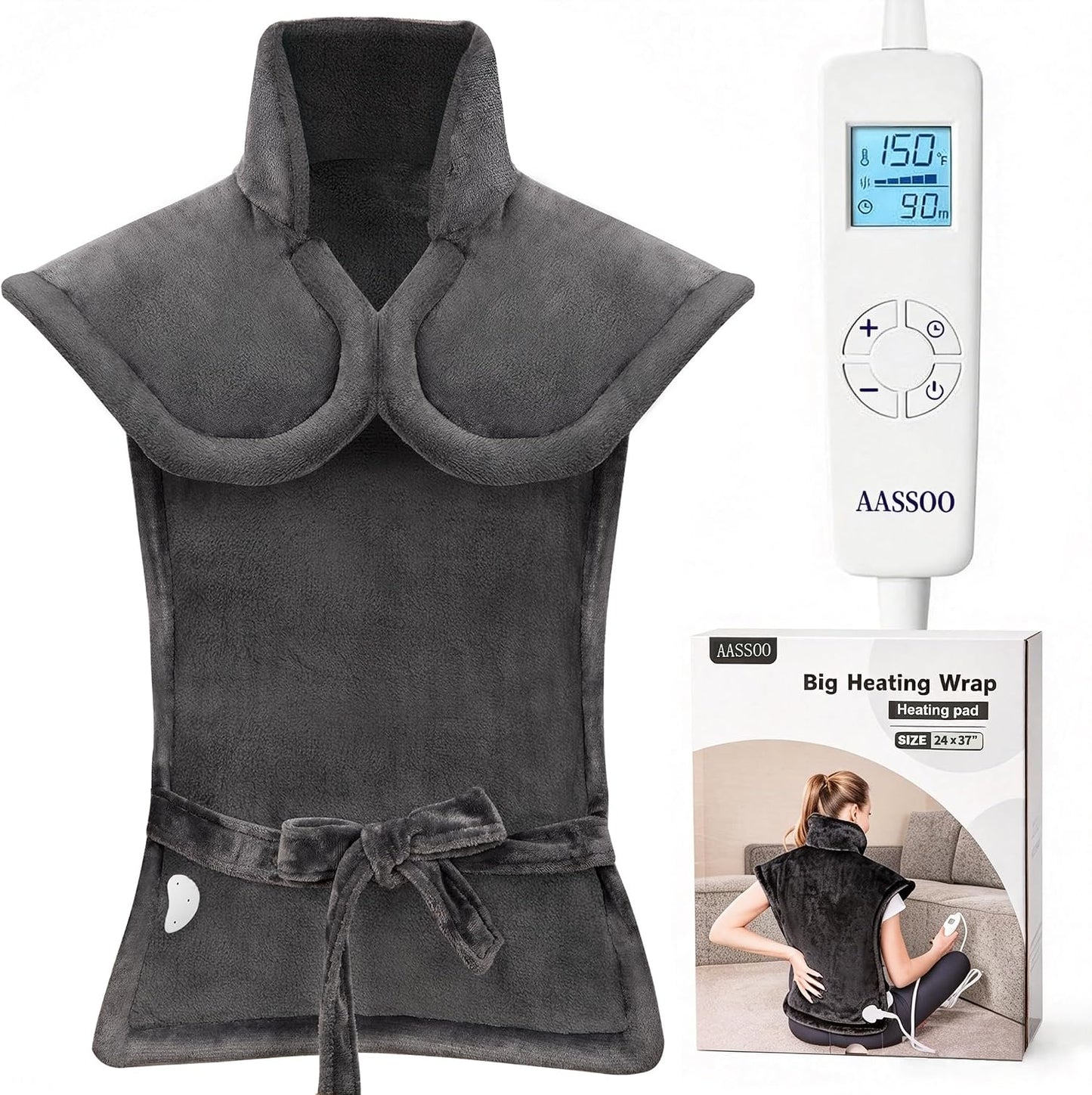 Graphene-Infused Heating Pad for Neck Shoulder and Back,Large Heating Pad for Women Men Dad, Weighted Electric Neck Shoulders Heat Pad for Pain Relief, ETL Certified
