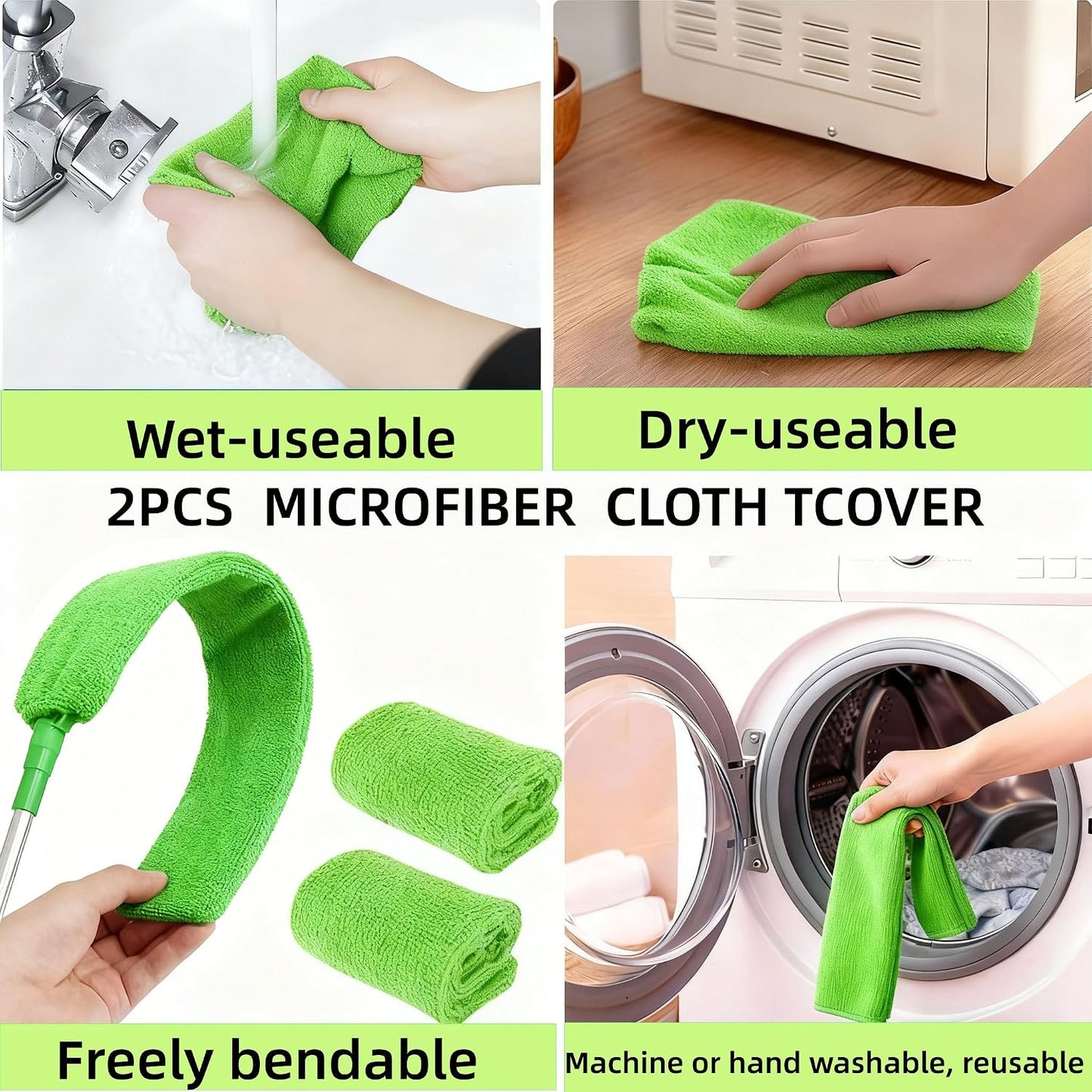 Retractable Gap Dust Cleaner Under Appliance Cleaning Tool, GMLRKY Flat Duster for Under Refrigerator Fridge Stove Couch Bed, Skinny Thin Duster for Tight Spaces (Blue)