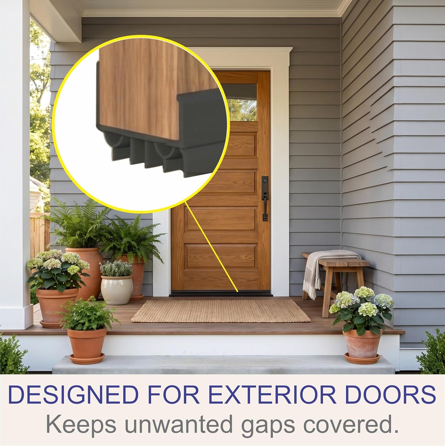 Door Sweep for Bottom of Door, Exterior Door Seal 36”, Fits Standard 1-3/4” Doors, Adjustable Fit, Blocks Draft, Noise, Dust & Bugs, Heavy Duty uPVC, Easy Install with Screws (1, Black)