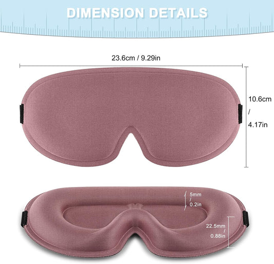 2 Pack Sleep Mask for Side Sleeper, Complete Light Blocking 3D Sleeping Eye Mask, Soft Breathable Eye Cover for Women Men, Travel, Nap, Relaxing Zero Pressure Night Blindfold (Pink+Purple)