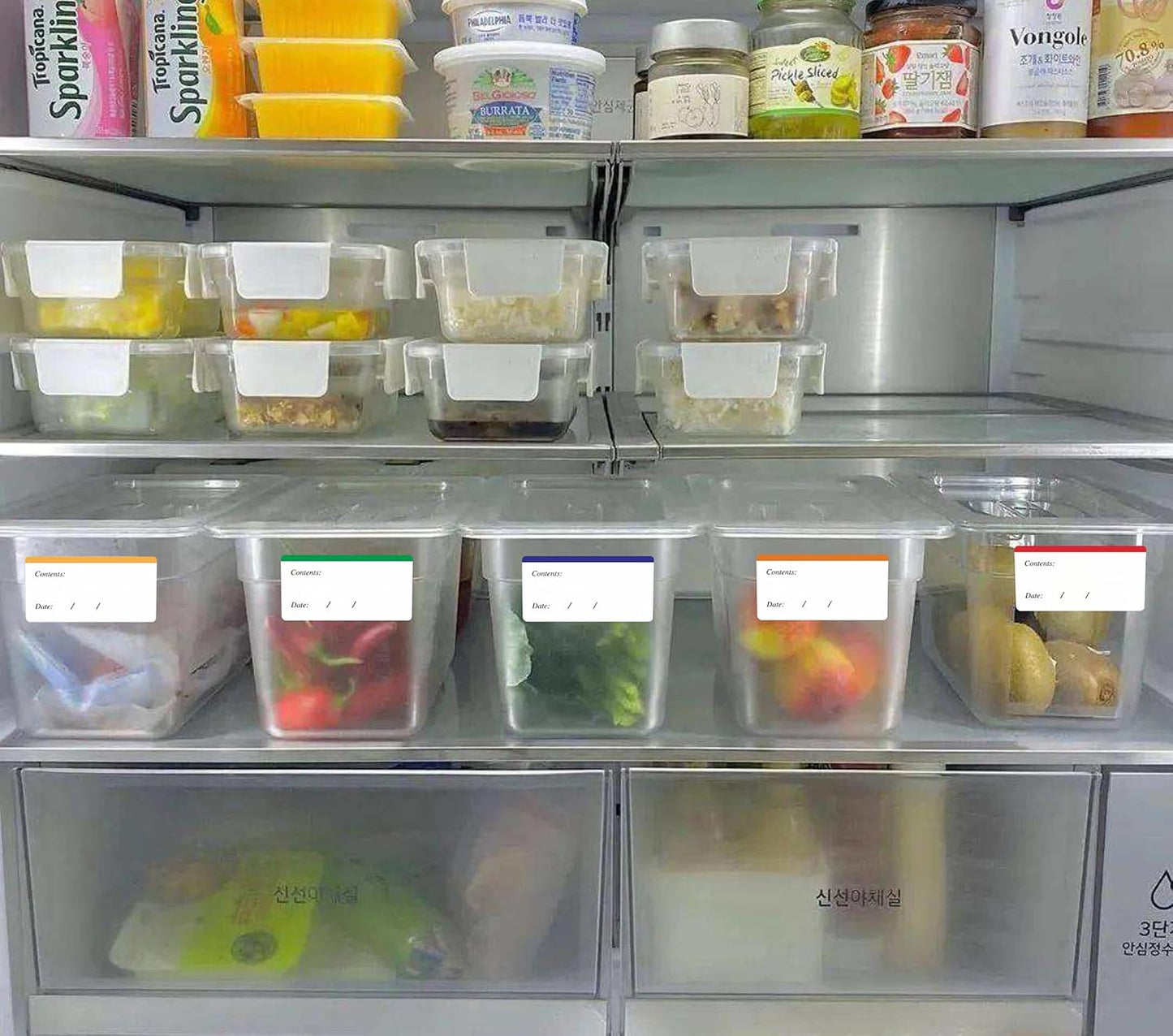 Hybsk Removable Freezer Labels Easy Peel Off - Frozen Food Storage Labels that Leave No Sticky Residue After Use (Type 3)