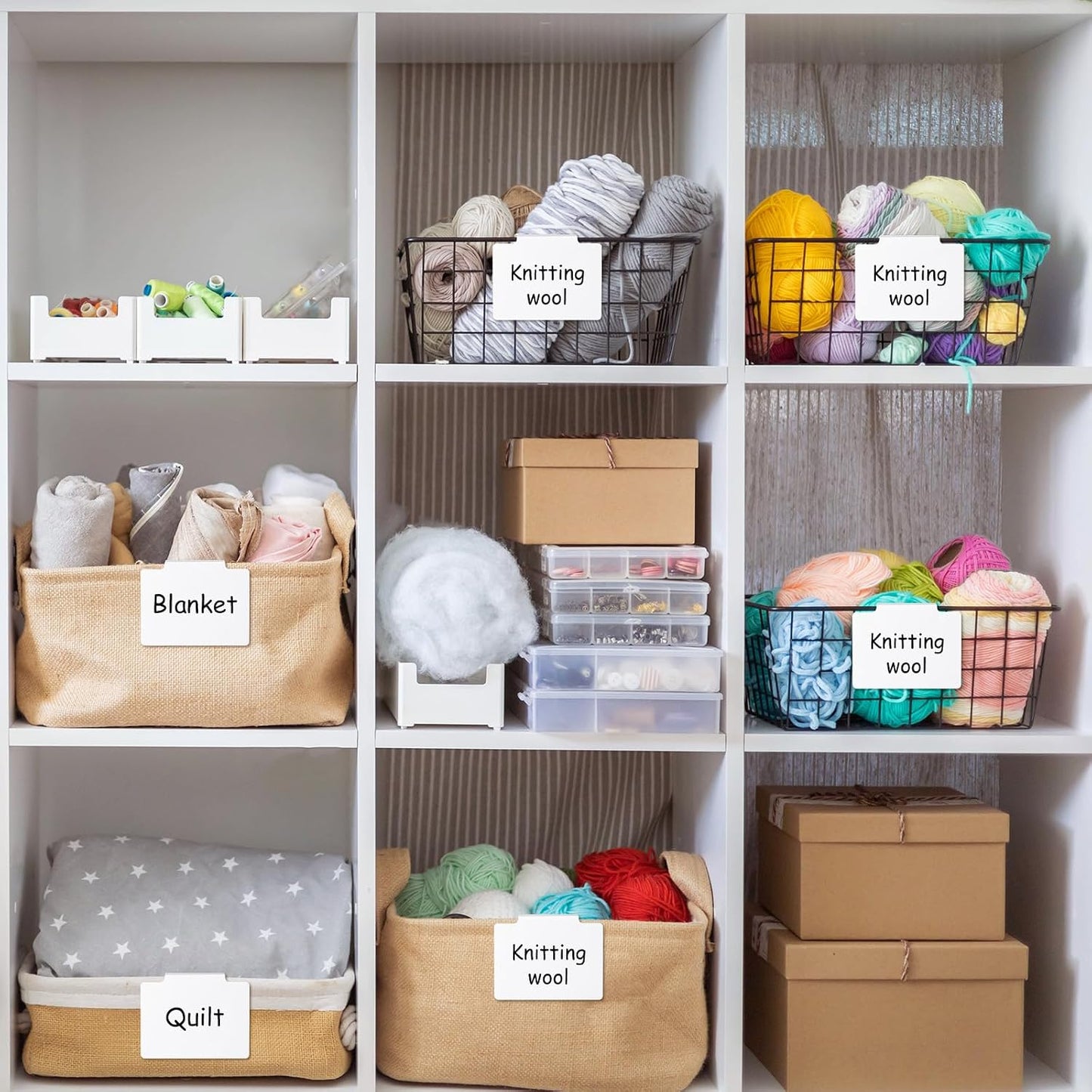 32 Pieces Basket Labels Clip Set, Include 30 Kitchen Clip Label Holder Removable PVC Bin with 2 Chalk Marker for Basket Pantry Organization Box (White Label Clip, Black Pen)