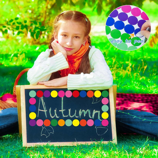 Colored Dot Stickers 700 PCS Color Coding Labels Round Circle Stickers Labels Sticky Dots Stickers for Toddlers Dots Labels 10 Color 3/4 Inch Colored Sticker Dots Office Student Classroom Papers Etc