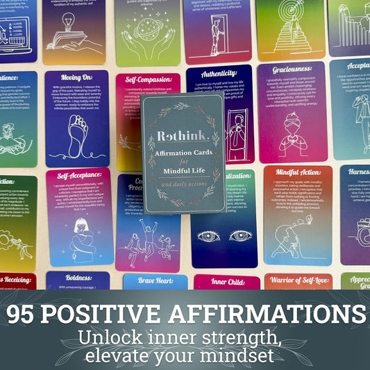 QUOKKA Meditation Cards - 120 Cards for Adults - Anxiety Relief Items Affirmation Cards for Mental Health - Calming Self Care for Women - Perfect Mindfulness Gift for Adult