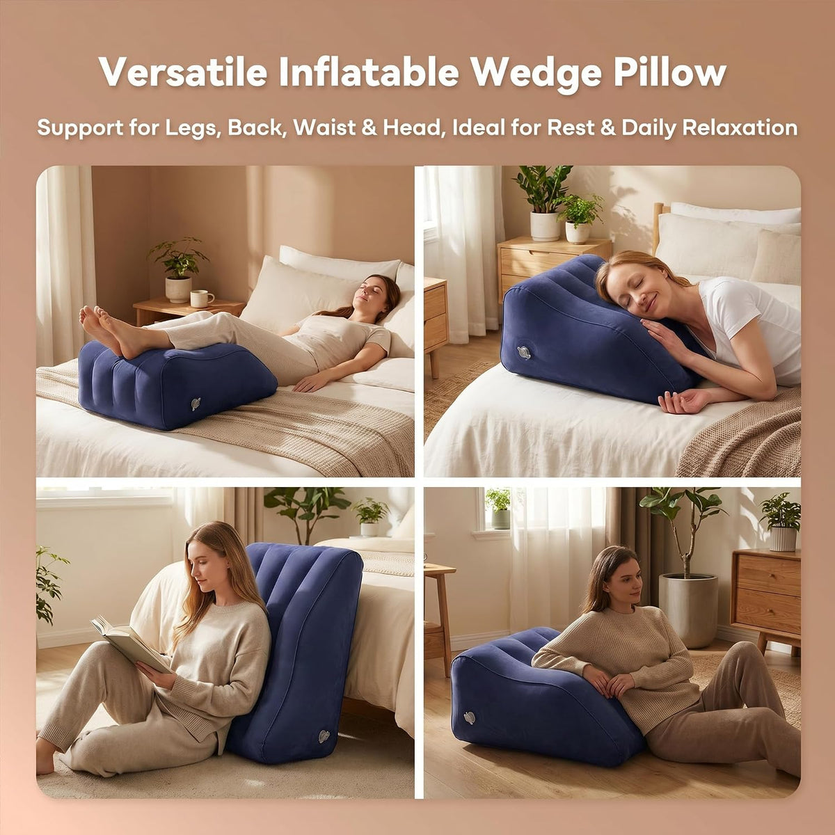 Inflatable Leg Elevation Pillow for Sleeping, Blood Circulation