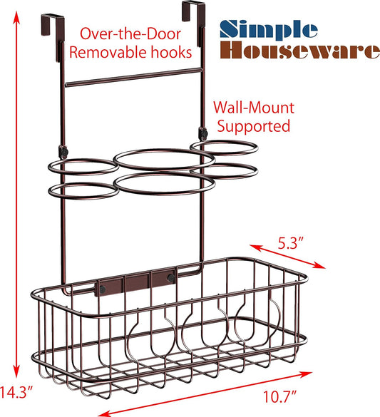 Simple Houseware Cabinet Door/Wall Mount Hair Dryer Tools Organizer, Chrome | for Hair Styling Tools Storage