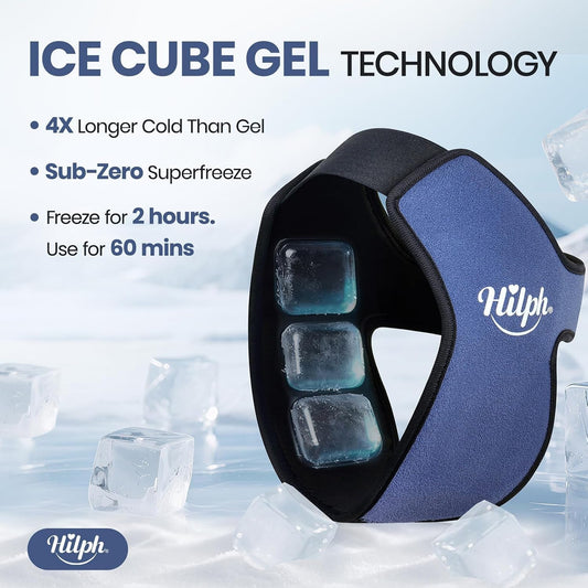 Hilph 3D Wisdom Teeth Ice Pack Wrap, 1 Hours Long-Lasting Jaw Ice Pack | Flexible Ice Grid Gel Design, face ice pack wrap, pain relief after oral surgery, Wisdom Teeth Removal, tonsillectomy
