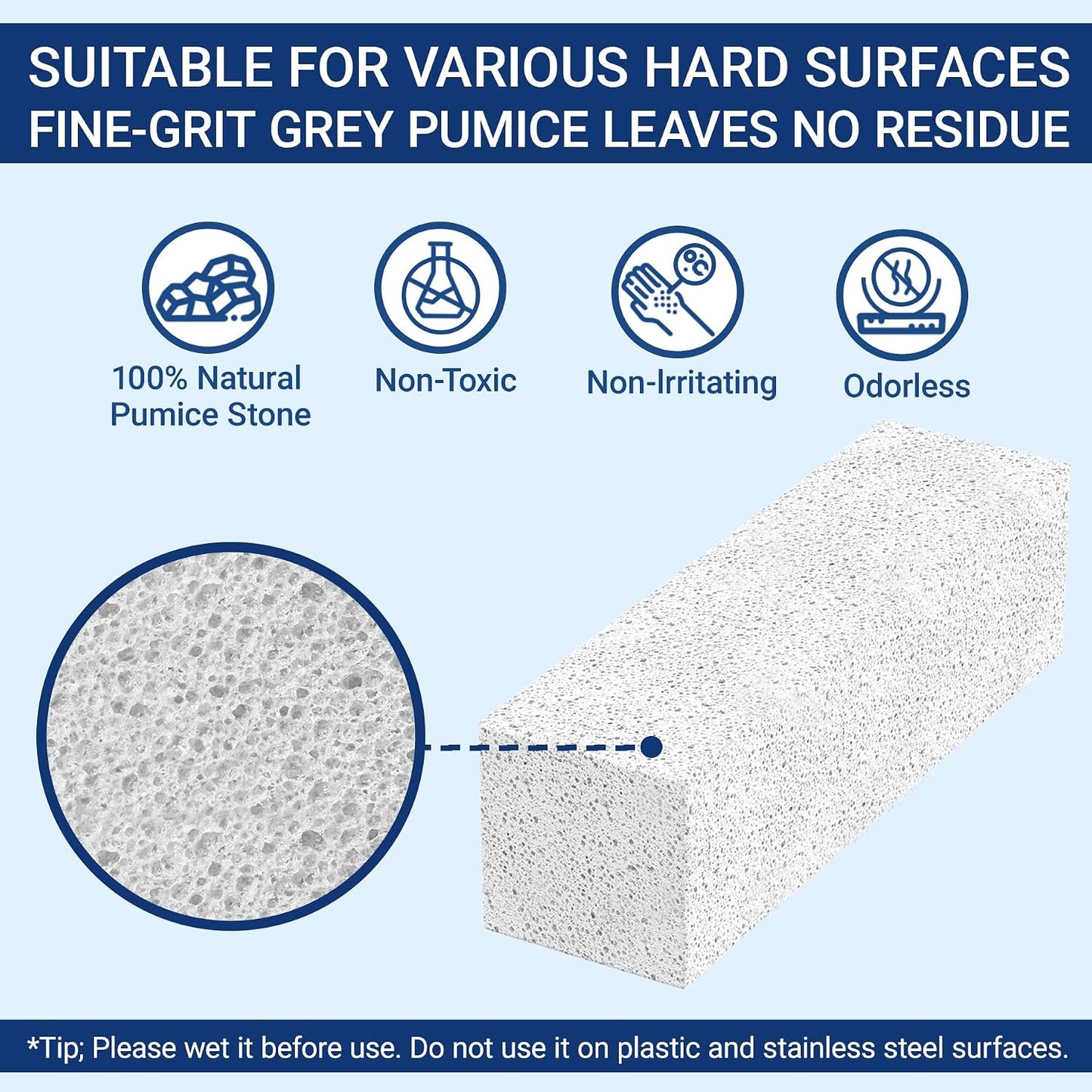 2 Pack Pumice Stone for Toilet Cleaning, Extra Long Handle for Removing Bowl Ring, Pool, Bathroom, Toilet Brush