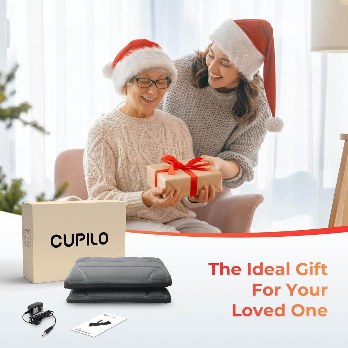 CuPiLo Heated Massage Mat for Bed, Back Massager with Heat & Vibration