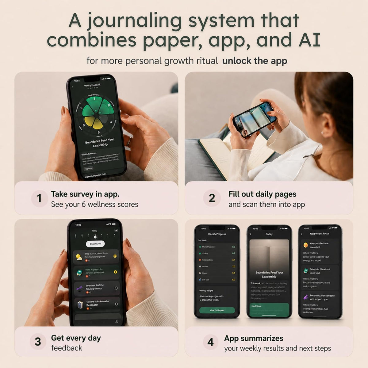 Mood Tracker Journal – Guided 353 Prompts, Gift for Mental Wellness