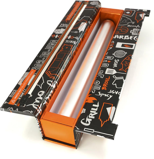ChicWrap Carrara Marble Aluminum Foil Dispenser - Includes 12"x30' roll | Reusable Aluminum Foil Dispenser with Four Non-Slip Rubber Feet