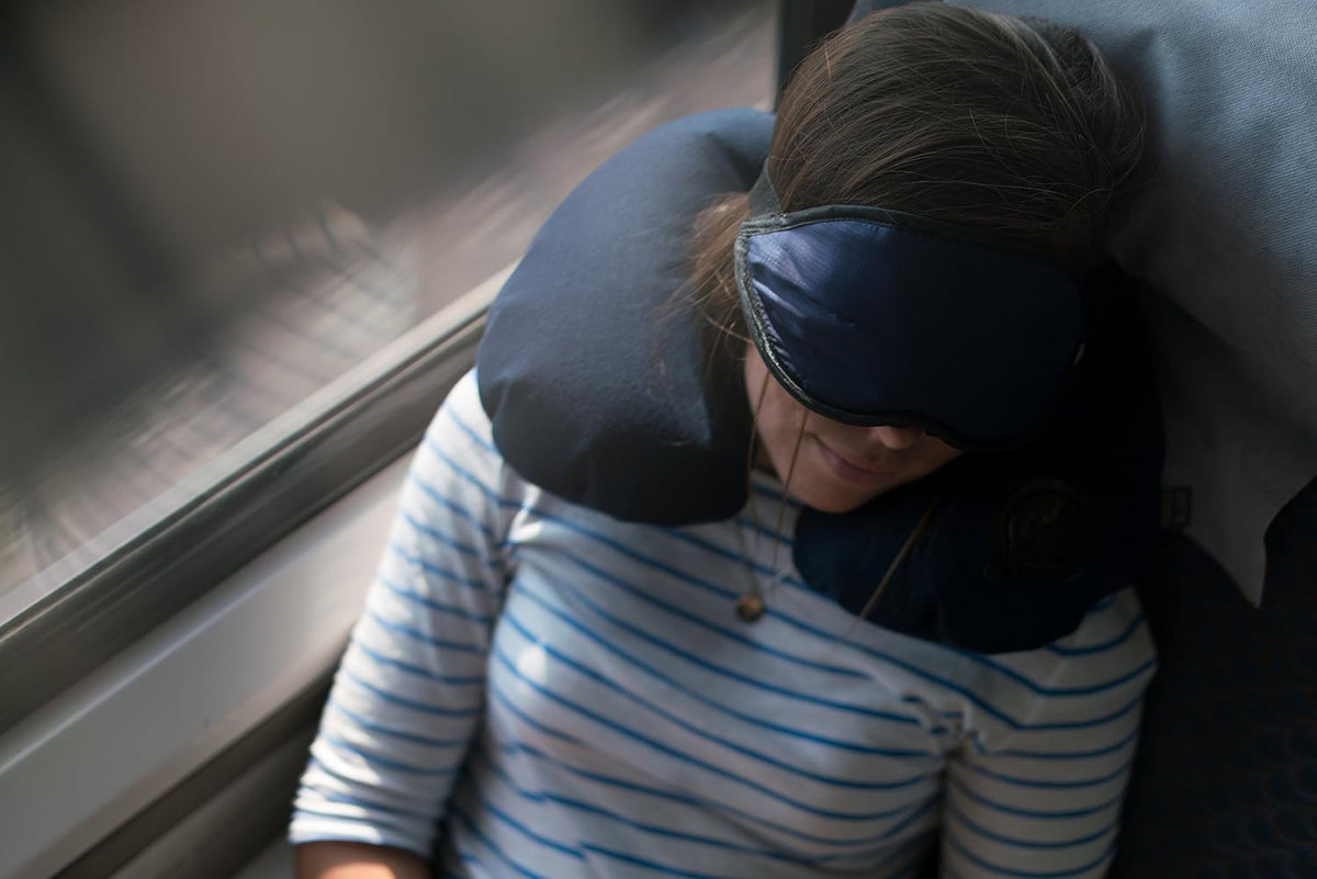 Lewis N. Clark Comfort Sleep Mask | Eye Mask for Travel | Comfortable & Breathable | Light Blocking & Adjustable | Light Blue