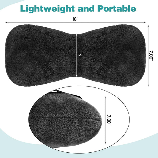 Colingmill 1 Pc Neck Pillow for Recliner Headrest Pillow Bone Shaped Chair Plush with Adjustable Strap Neck Support and Pain Relief Curve Head Cushion for Car Travel Airplane (Grey)