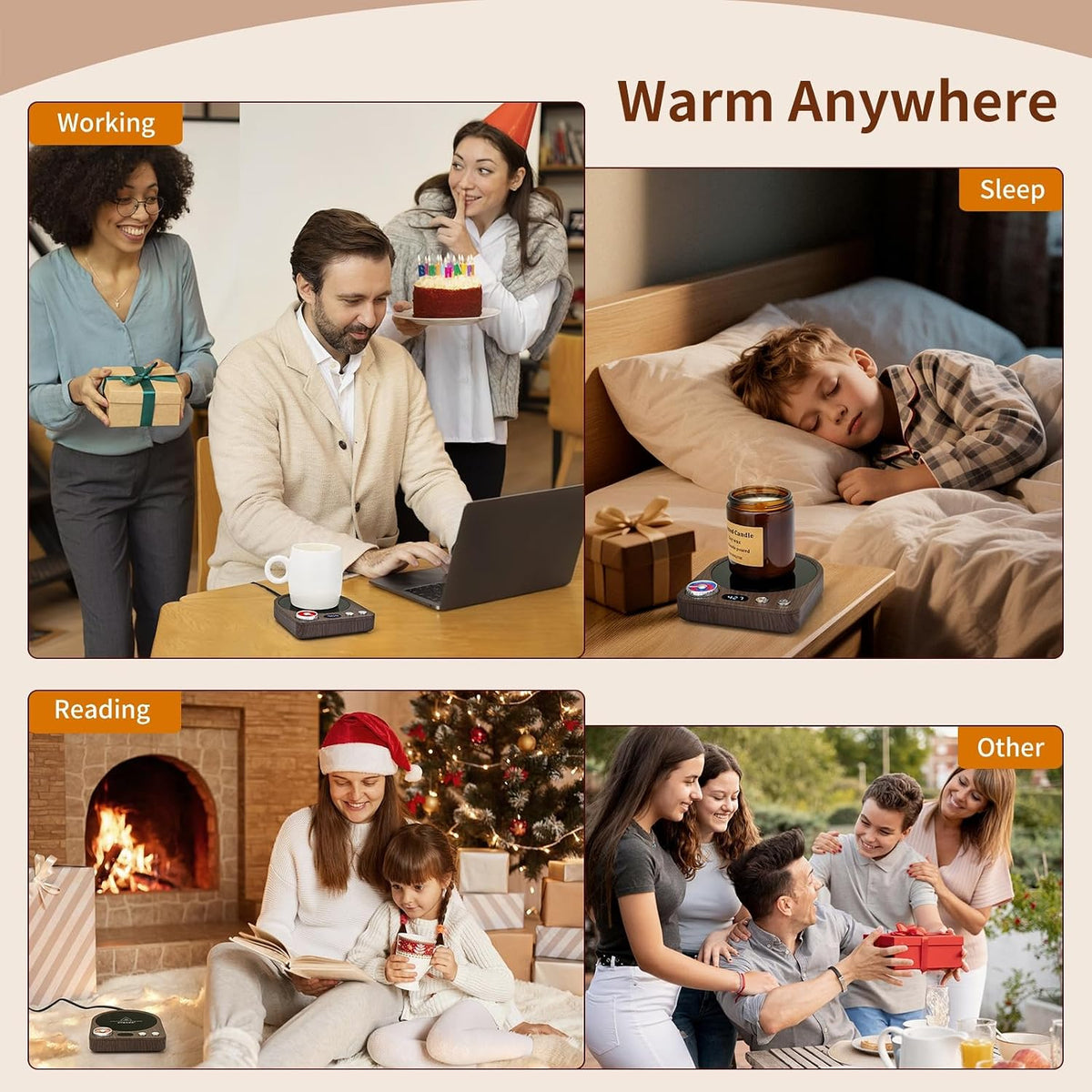 Coffee Mug Warmer, Smart Memory System, 9 Temp Settings, Customize Timer