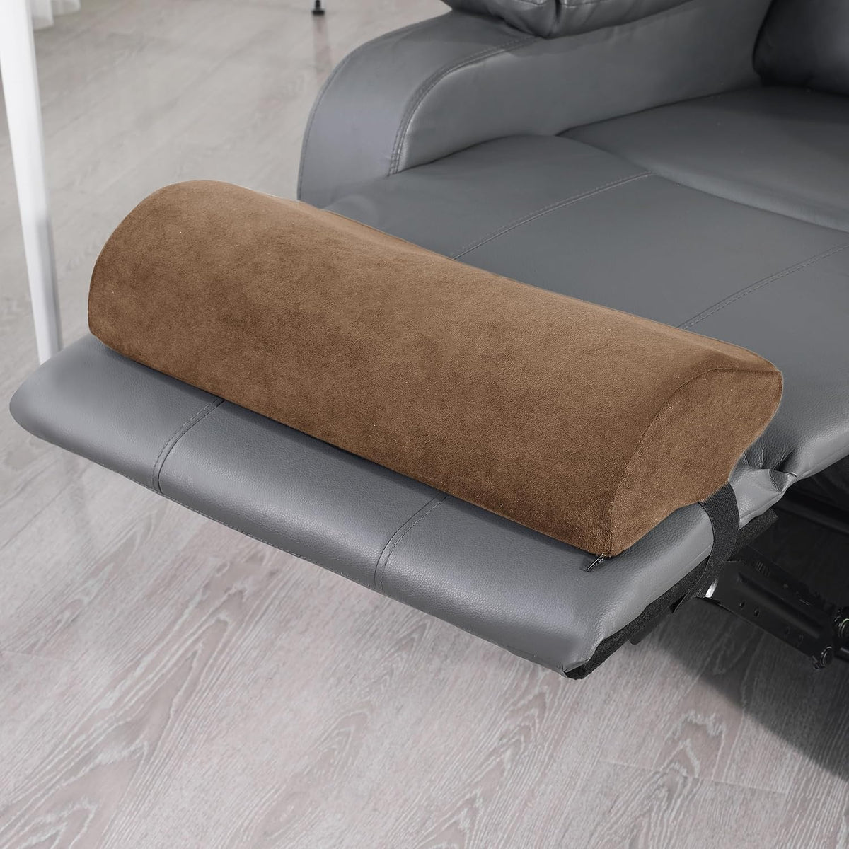 HOMBYS Cervial Neck Pillow for Recliner, Foam Headrest Cushion for Sleeping, Medium Firm Neck Support for Couch, Office Chair and Car, Non-Slip Backing and Elastic Straps, Dark Grey