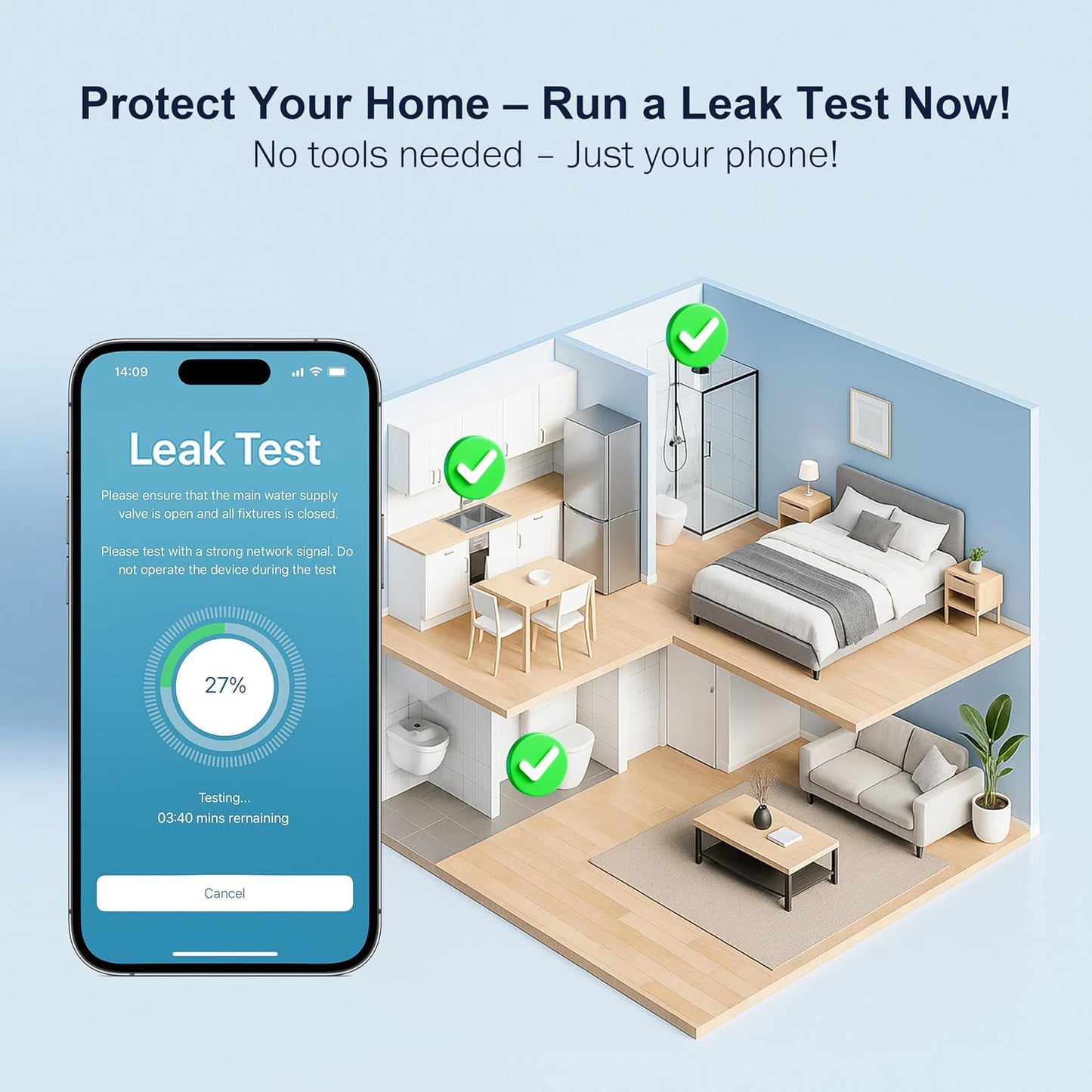 Frizzlife LP365 Smart Water Monitor and Automatic Shutoff Valve - 0.01GPM Ultrasonic Micro Leak Detection, APP Wi-Fi Remote Control, Real-Time Flow/Temp Alarm, 24/7 Water Usage Reports, 3/4" and 1"