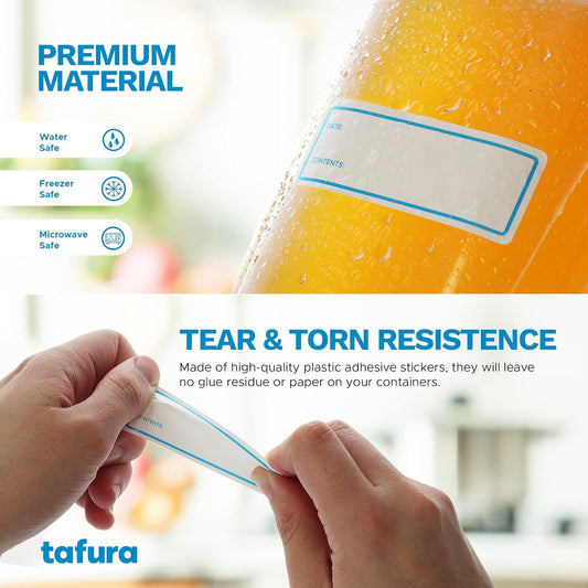 Tafura Freezer Food Labels, 200 Count, 1 x 3 Inch, Removable