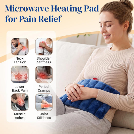 Comfytemp Microwave Heating Pad for Neck Shoulders Back Pain Relief, 7"x12" | FSA Eligible HSA Small Moist Heat Pad, Microwave Heat Wrap Cramps Warm Compress for Women Men Daily Relaxation at Home Office