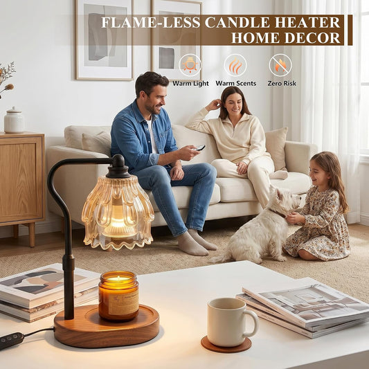 Candle Warmer Lamp with Timer and Wireless Remote Control | Dimmable Candle Warmer for Jar Candles, Mothers Day Birthday Gift for Women, House Warming New Home Vintage Decor