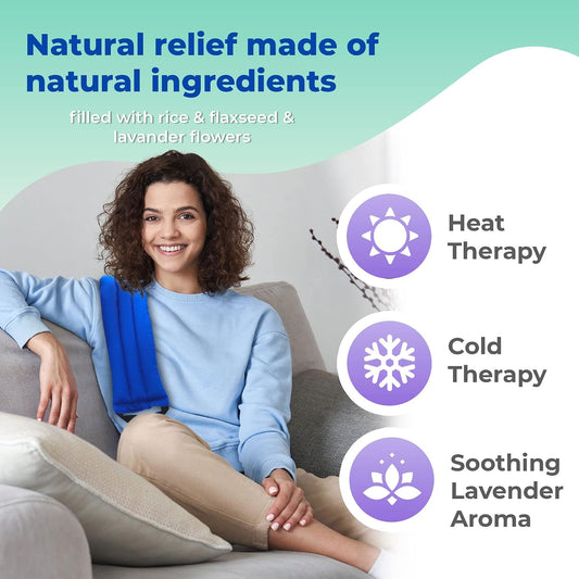 Microwavable Heating Pads for Lower Back, Neck, and Shoulder Pain Relief - Moist Microwave Heating Pad for Muscles and Joints - Microwave Hot Pack Heat Pad for Cramps -1 Heat Pack Blue-Lavender Scent | Blue - 1 Pack - Rice Bag Most Heat Pack