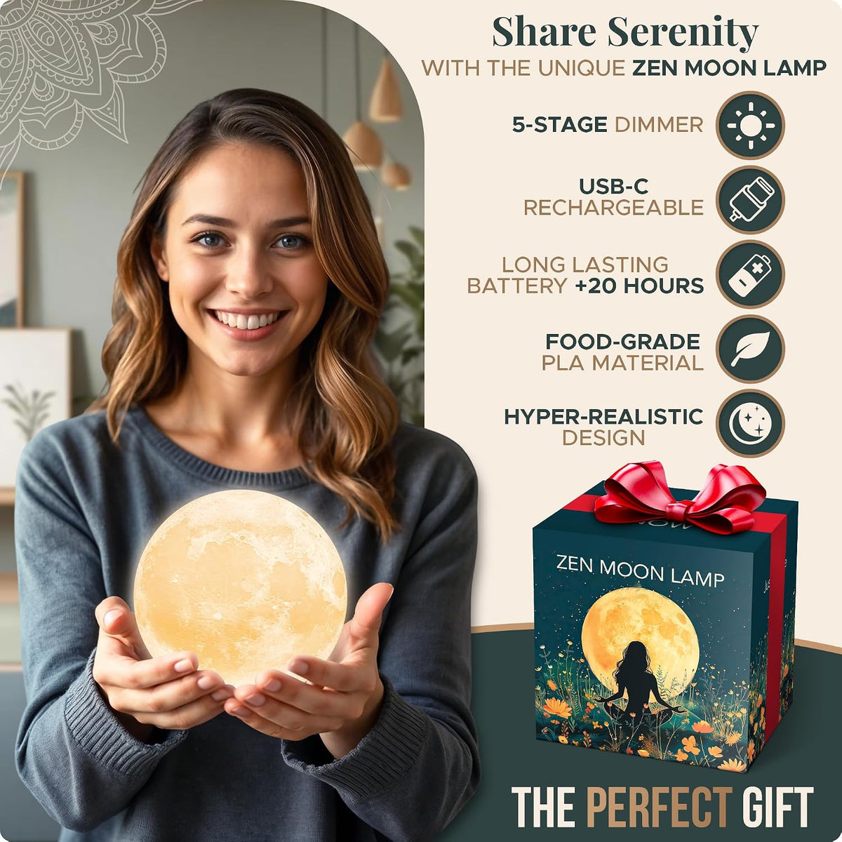 Mind-Glowing Night Safety & Bedtime Serenity Set: Toilet Light with Motion Sensor (2 Pack) & Zen Moon Lamp