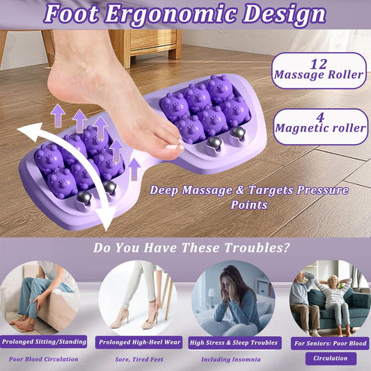 Portable Double Foot Massage Roller for Plantar Fasciitis Relief | Plantar Fasciitis Relief, Acupressure Therapy, Pain Relief & Stress Relief, Improved Circulation
