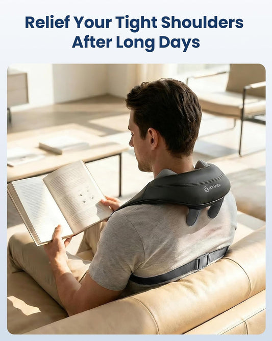 COMFIER Shiatsu Neck and Shoulder Massager with Heat,White Elephant Gifts for Adults,4D Deep Kneading Massage Pillow with Heat, Back Massager, Pillow Massage,Jet Black