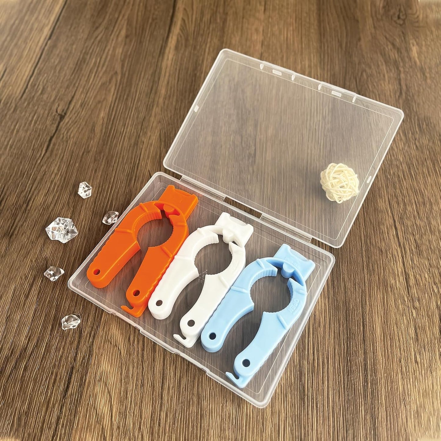 KTOJOY Can and Bottle Opener Multi Function, 3 Pack Plastic Bottle Opener for Arthritic Hands, Seniors and Weak Hands, Easy Grip Jar Lid Opener for Kitchen, Camping (Blue, Orange, White)