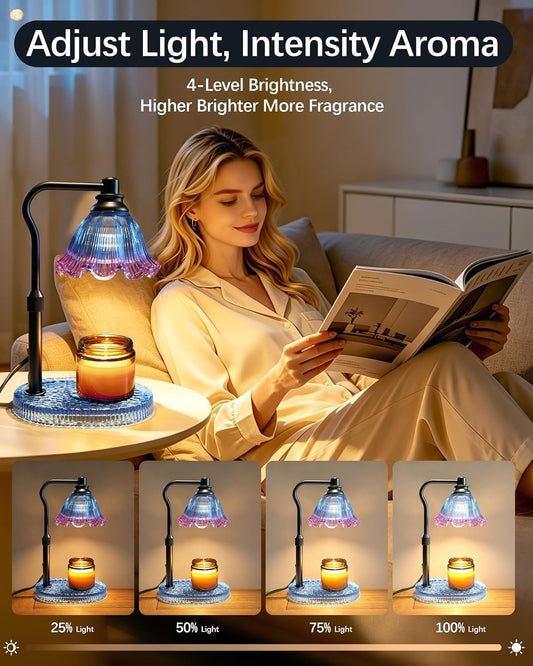 Candle Warmer Lamp with Timer and Dimmer, Adjustable Height Design