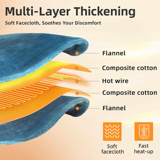 RAINOVA Heating Pad for Back, Neck and Shoulders,Electric Pad with 6 Heat Settings