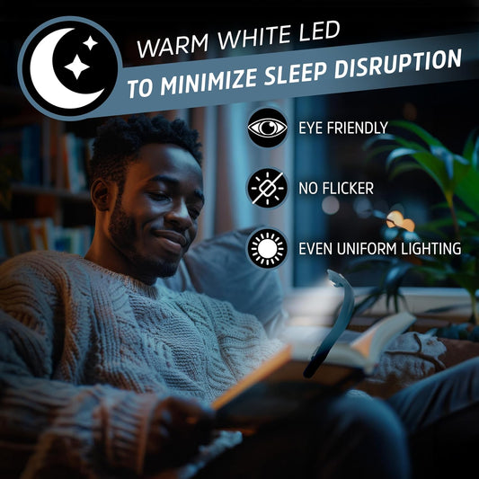 Energizer Flex-R LED Rechargeable Book Lights for Reading at Night, Reading Light with Warm LED Color, Long-Lasting and Lightweight Reading Lamp