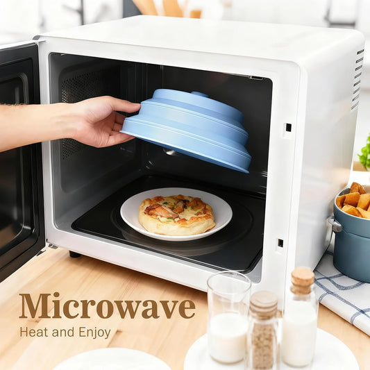 Collapsible Microwave Splatter Cover for Food, 10 Inch