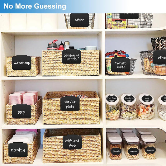 18Pcs Basket Labels for Storage Bins, Erasable Bin Basket Labels Clip On,Basket Tags for Fabric Cubes Wicker Laundry Organization