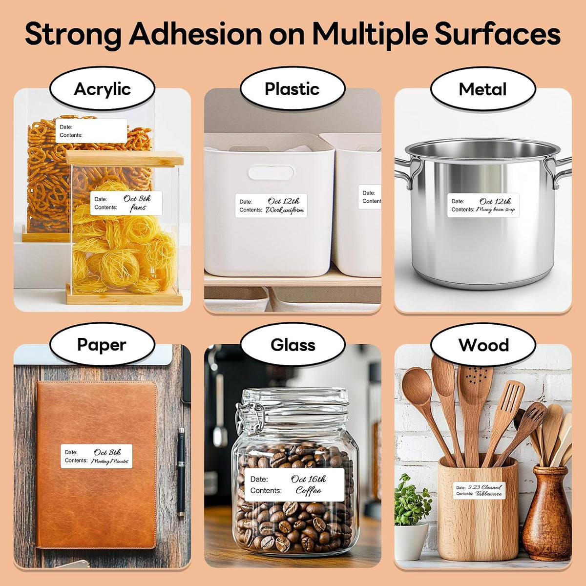 1" x 3" Removable Freezer Labels, 350 Labels, 2 Colors