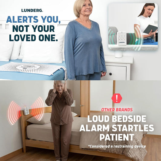 Lunderg Large Wireless Bed Alarm System for Elderly & Fall Prevention