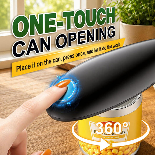 Electric Can Opener, One Touch Side Cut Automatic Can Opener with Smooth Edge, Safe & Easy Battery Operated Can Opener Fits Almost Cans, Kitchen Gadget for Seniors, Arthritis and Weak Hands