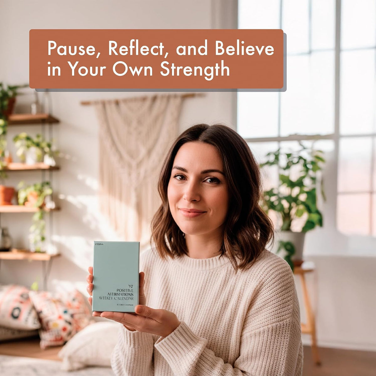Positive Affirmation Cards Weekly Calendar | 52 Aesthetic Encouragement Mindfulness Desk Cards for Every Week of the Year, Daily Self Mantras For Mental Wellness, Great Motivational Gift For Women & Men