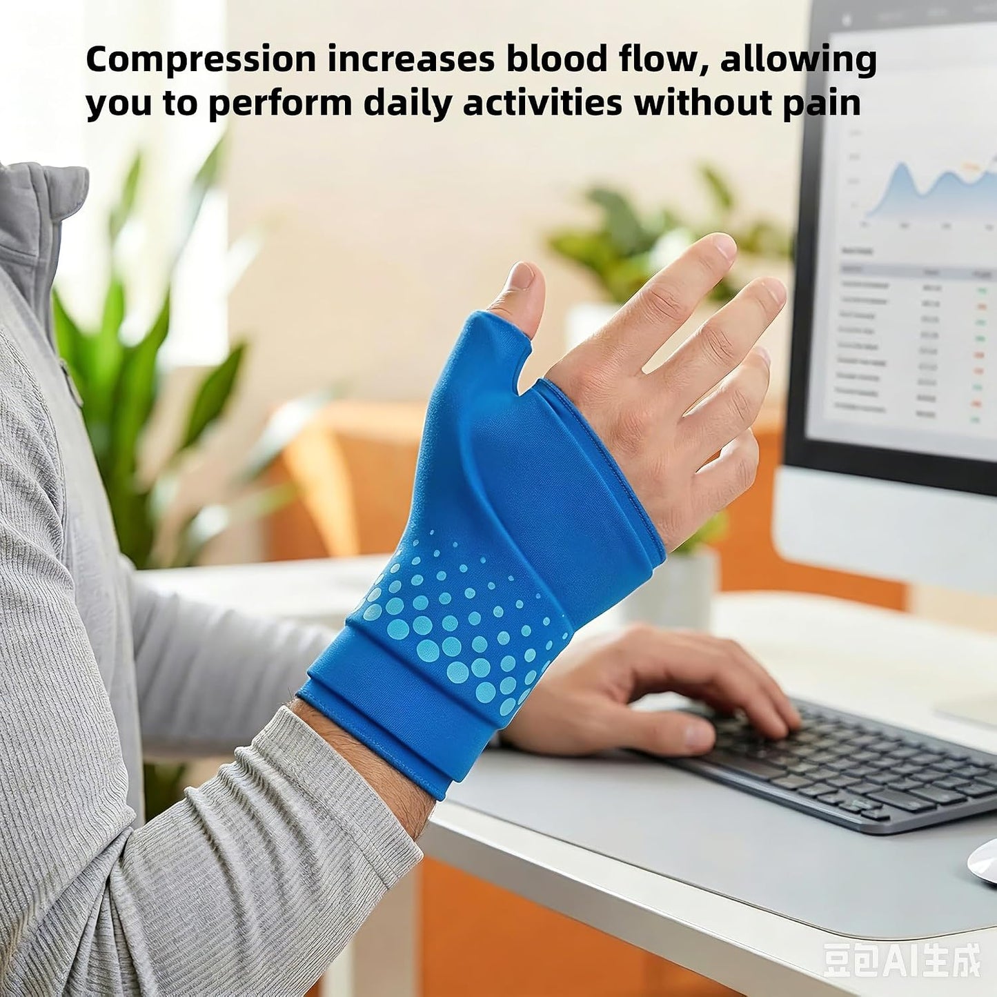 Thumb & Wrist Ice Pack Wrap, Thickened Ice Gel Pad, Reusable Hand Ice Pack with Long-Lasting Hot & Cold Therapy for Carpal Tunnel Relief, Arthritis Pain, Post-Surgery, Computer Overuse Recovery